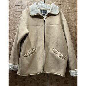 Fu Da New York Vintage Fleece Sherpa Coat Women's Sz S Very Good Condition!